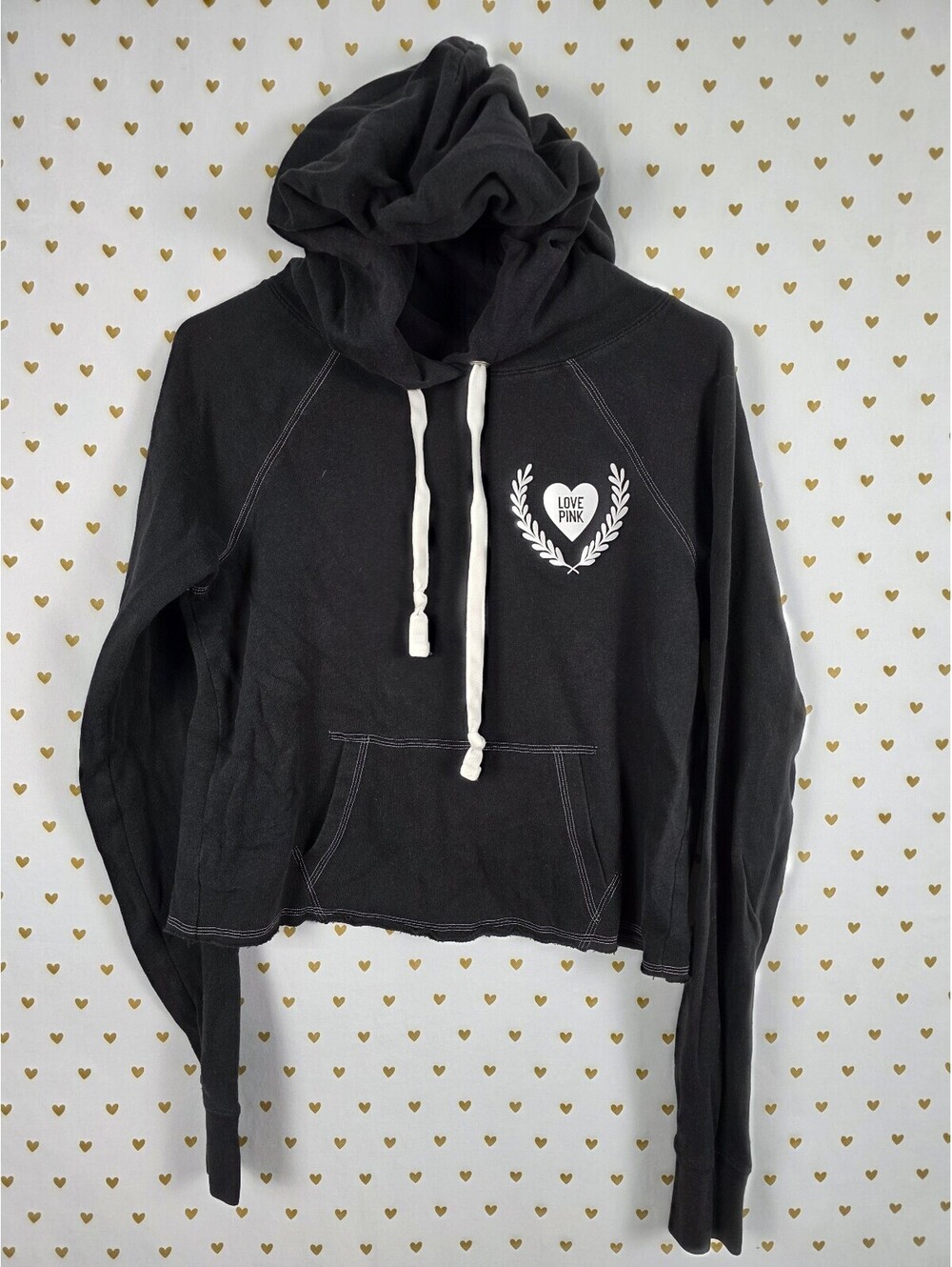 Victorias Secret Pink Vintage Logo LOVE Pullover Sweater hoodie Shirt SMALL